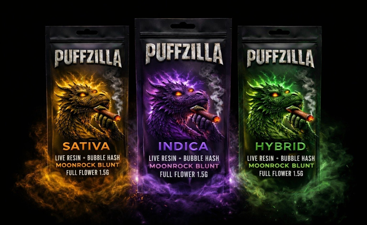 PuffZilla Moonrock Blunts — Sativa, Indica, Hybrid